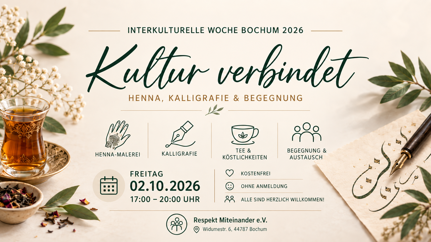 Kultur verbindet – Henna, Kalligrafie & Begegnung